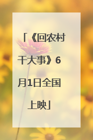 《回农村干大事》6月1日全国上映