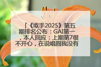 《歌手2025》第五期排名公布：GAI第一，本人回应：上期第7很不开心，在说唱圈我没有输过！卫兰淘汰