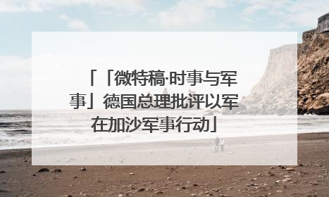 「微特稿·时事与军事」德国总理批评以军在加沙军事行动