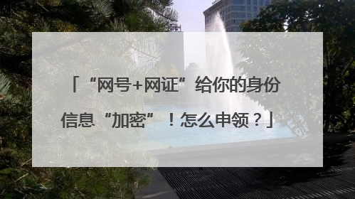 “网号+网证”给你的身份信息“加密”！怎么申领？