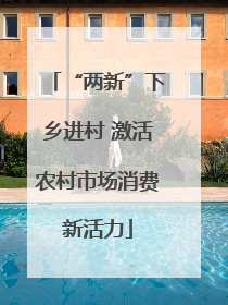 “两新”下乡进村 激活农村市场消费新活力