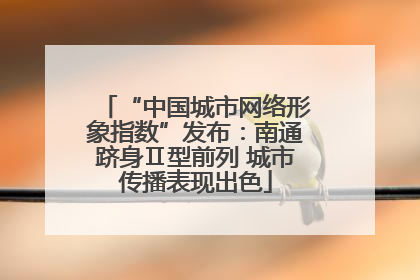 “中国城市网络形象指数”发布：南通跻身Ⅱ型前列 城市传播表现出色