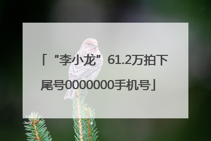 “李小龙”61.2万拍下尾号0000000手机号