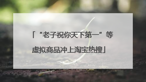 “老子祝你天下第一”等虚拟商品冲上淘宝热搜