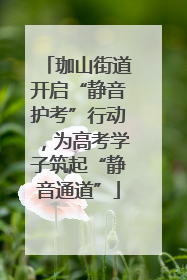珈山街道开启“静音护考”行动，为高考学子筑起“静音通道”