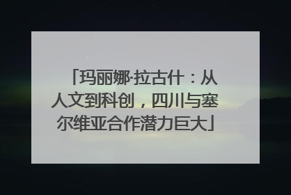 玛丽娜·拉古什：从人文到科创，四川与塞尔维亚合作潜力巨大