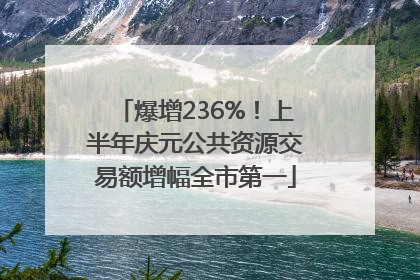 爆增236%！上半年庆元公共资源交易额增幅全市第一