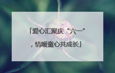 爱心汇聚庆“六一”，情暖童心共成长