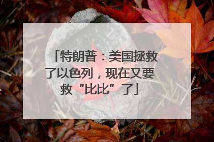 特朗普：美国拯救了以色列，现在又要救“比比”了