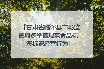 甘肃省临泽县市场监管局多举措规范食品标签标识经营行为
