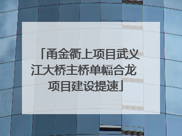 甬金衢上项目武义江大桥主桥单幅合龙 项目建设提速