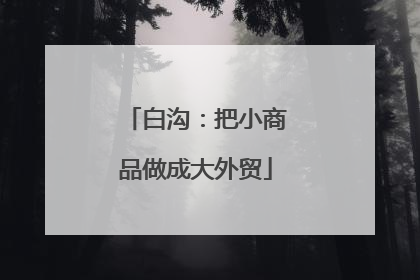 白沟：把小商品做成大外贸