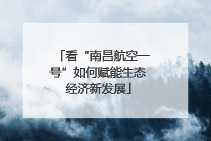 看“南昌航空一号”如何赋能生态经济新发展