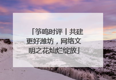 筝鸣时评丨共建更好潍坊，网络文明之花灿烂绽放