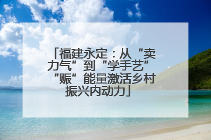 福建永定：从“卖力气”到“学手艺”“赈”能量激活乡村振兴内动力