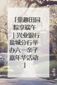 童趣田园 粽享端午｜兴业银行盐城分行举办六一亲子嘉年华活动
