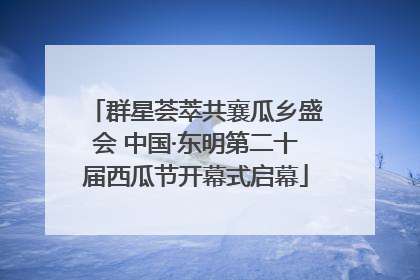 群星荟萃共襄瓜乡盛会 中国·东明第二十届西瓜节开幕式启幕