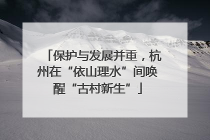 保护与发展并重，杭州在“依山理水”间唤醒“古村新生”