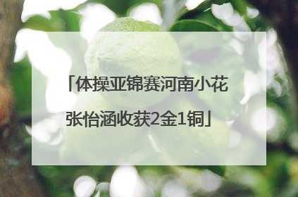 体操亚锦赛河南小花张怡涵收获2金1铜
