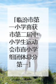 临汾市第一小学喜获市第二届中小学生运动会市直小学组团体总分第一