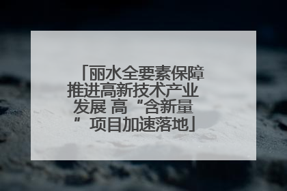 丽水全要素保障推进高新技术产业发展 高“含新量”项目加速落地