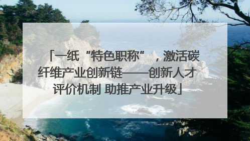 一纸“特色职称”，激活碳纤维产业创新链——创新人才评价机制 助推产业升级