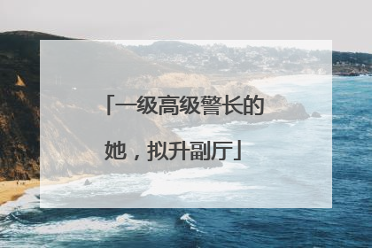 一级高级警长的她，拟升副厅