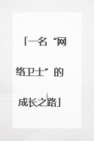 一名“网络卫士”的成长之路