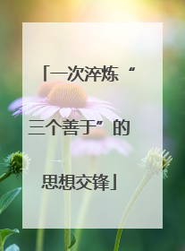 一次淬炼“三个善于”的思想交锋