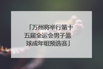 万州将举行第十五届全运会男子篮球成年组预选赛