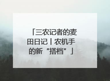 三农记者的麦田日记丨农机手的新“搭档”