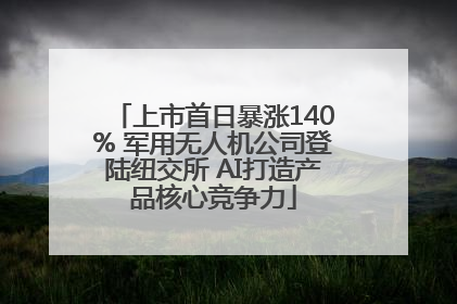 上市首日暴涨140% 军用无人机公司登陆纽交所 AI打造产品核心竞争力