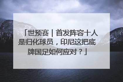 世预赛｜首发阵容十人是归化球员，印尼这把底牌国足如何应对？