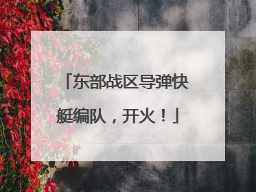 东部战区导弹快艇编队，开火！