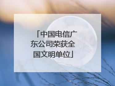 中国电信广东公司荣获全国文明单位