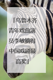 乌鲁木齐青年戏曲演员李敏摘得中国戏剧最高奖