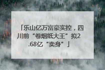 乐山亿万富豪实控，四川前“卷烟纸大王”拟2.68亿“卖身”