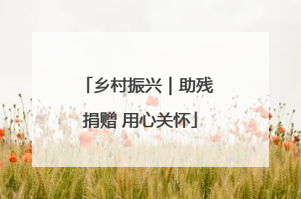乡村振兴｜助残捐赠 用心关怀