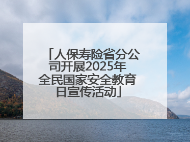 人保寿险省分公司开展2025年全民国家安全教育日宣传活动