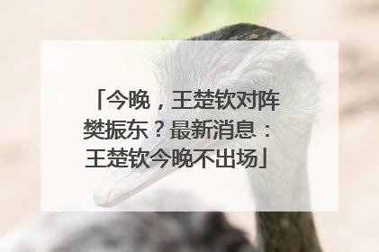 今晚，王楚钦对阵樊振东？最新消息：王楚钦今晚不出场
