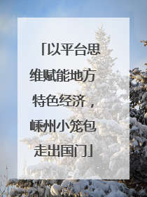 以平台思维赋能地方特色经济，嵊州小笼包走出国门
