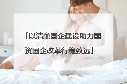 以清廉国企建设助力国资国企改革行稳致远