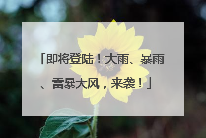 即将登陆！大雨、暴雨、雷暴大风，来袭！