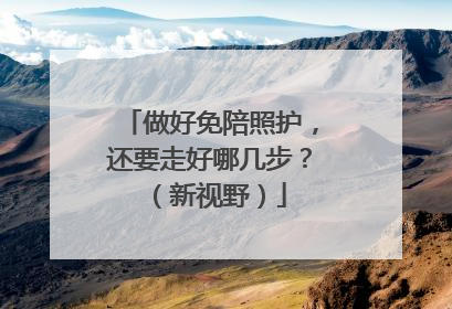 做好免陪照护，还要走好哪几步？（新视野）