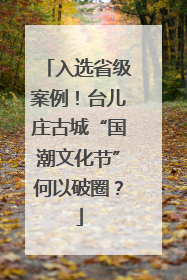 入选省级案例！台儿庄古城“国潮文化节”何以破圈？
