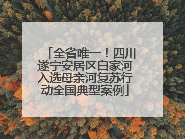 全省唯一！四川遂宁安居区白家河入选母亲河复苏行动全国典型案例