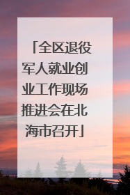 全区退役军人就业创业工作现场推进会在北海市召开