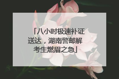 八小时极速补证送达，湖南警邮解考生燃眉之急