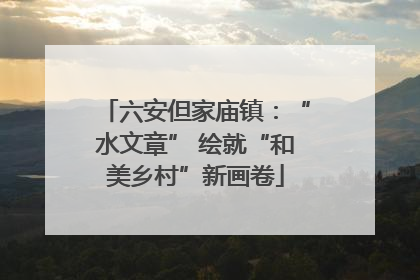 六安但家庙镇：“水文章” 绘就“和美乡村”新画卷