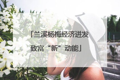 兰溪杨梅经济迸发致富“新”动能